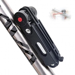 RANRANHOME Folding Bike Lock, Portable 4-Digit Passwords Re-Settable Bicycle Chain Lock, Heavy Duty Steel 6 Joints Bicycle Lock Anti-Theft Lock with Matching Lock Mount,40Cm