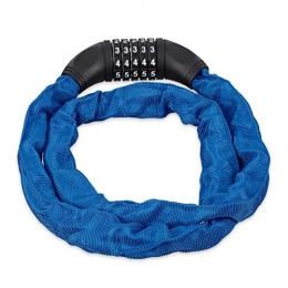 Relaxdays Accessories Relaxdays 10026006_45, Blue Bikes, 5 Digit Combination Lock & Chain for Security, Bicycle Lock, Steel