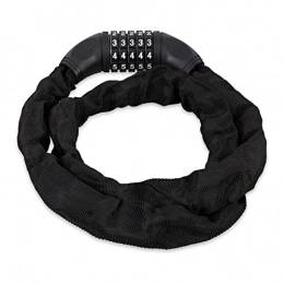 Relaxdays Accessories Relaxdays 10026006_46, Black Bikes, 5 Digit Combination Lock & Chain for Security, Bicycle Lock, Steel