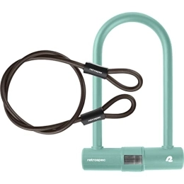 Retrospec Bike Lock Retrospec Lookout U-Lock Bike Lock with 4Ft Security Cable, Heavy Duty Anti-Theft Bicycle Lock with 14mm Shackle, Pick Resistant & Secure Anti-Rotation Design