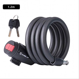 Rioneon Bike Lock Rioneon Advanced anti-theft bicycle lock WHEEL UP 1.2m 1.5m 1.8m Anti Theft Bike Lock Steel Wire Safe Bicycle Lock quality MTB Road Bicycle Lock 120cm black