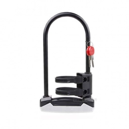 RONGJJ Bike Lock RONGJJ Gate Bike U Lock, Pick-resistant Lock for Mountain Bicycle Motorbike, Includes 2 Keys, Mounting Bracket and Steel Cable Security