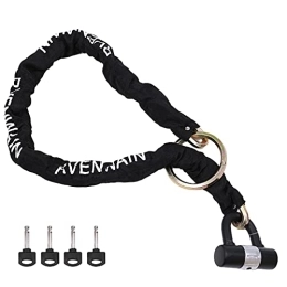 Rvenwain Motorcycle Chain Locks Bike Security Chain Set Motorcycle Chain Lock with 10mm Chain and 16mm U Shackle Lock 4FT/120cm, 6lbs Security Heavy Duty Lock for Bikes, Scooters and Motorcycles