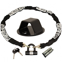Ryde Accessories Ryde 1.8m Heavy Duty Motorcycle Chain and D Lock with Black Ground Anchor