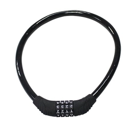 Sanwo Bike Lock Sanwo Security Bike Lock 4 Digit Resettable Combination Cable Lock for Bicycle, 2 Feet x 1 / 2 Inch (Black)