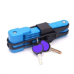 SEHNL Bike Lock SEHNL Foldable Bicycle Anti-Theft Lock Compact Extreme Bike Security Chain Lock (Color : Blue)