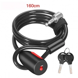 Plapu Bike Lock Self Coiling Bike Cable Lock 1.6 Meter Long with 2 Keys High Security for Outdoor Cycling Bicycle (Color : Black, Size : 1.6m)