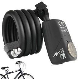 Semssa Bike Lock Semssa Stainless Steel Cable Bike Lock 110 dB Anti-theft Alarm Suitable for Travel Cycle-Cross Bikes