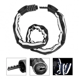 SGSG Bike Lock SGSG 5 Digit Combination Bike Lock, Security Anti-Theft Bicycle Chain Lock With Reflective Strips, For Bike Cycle, Moto, Door, Gate Fence