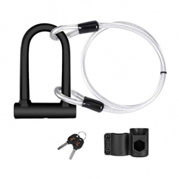 SGSG Accessories SGSG Bicycle Bike U Lock, Security D Shackle Bike Lock With Steel Flex Cable And Sturdy Mounting Bracket For Bikes, Bicycle