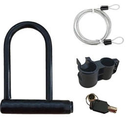 SGSG Accessories SGSG Bicycle Cable Locks, Anti-Theft Plum Blossom Key U-Lock with Mounting Bracket Cycling Cable Lock Cable Chain Lock, for Bicycles Scooter Strollers Motorbike, 150cm