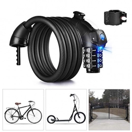 SGSG Accessories SGSG Bike Lock Combination 4 digit, Anti-theft Locks with Mounting Bracket High Quanlity Heavy Duty Bicycle Bike Chain Lock, Security Burglar Best for Outdoor Bike and Gate Fence Garage