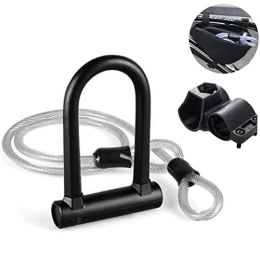 SGSG Bike Lock SGSG Cycling Cable Lock, Anti-Theft U-Lock with Double Ring Cable Bicycle Cable Locks with Mounting Bracket Cable Chain Lock with Storage Bag, for Bicycles Scooter Strollers Motorbike, 120cm