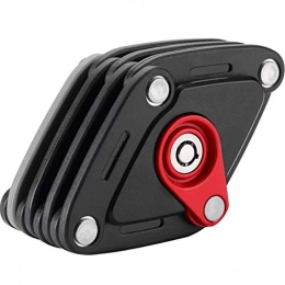 Shability Accessories Shability PAW Bicycle Foldable Lock W / Bracket Mount On Bike Handy Pocket Key Storage Lock Type Safe Locking yangain (Color : Black Red)