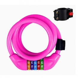 SHHMA Accessories SHHMA Bike Lock Cable, 4 Feet High Security 5 Digit Resettable Combination Coiling Bicycle Cable Lock for Bicycle Outdoors, Pink