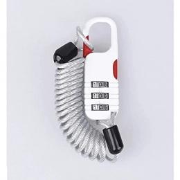 SHUTING2020 Accessories SHUTING2020 Cable Lock Cycling Spring Combination Mini Portable Cable Lock Motorcycle Bike Helmet Lock (Color : White)