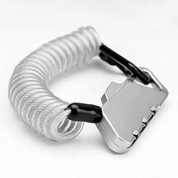 SHUTING2020 Accessories SHUTING2020 Cable Lock Helmet Lock Resettable Steel Cable Lock Portable Combination Bike Lock Spring Combination Cable Lock (Color : Silver)