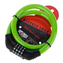 SKTE Bike Lock SKTE Bike Lock 4 Digit Code Combination Electric Bicycle Lock Bicycle Motorcycle Security Lock Anti-theft Lock Password Lock (Color : Green)