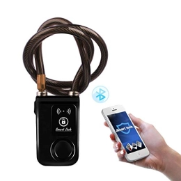 MX kingdom Accessories Smart Bluetooth Bicycle Lock Bike Anti Theft Lock 110db Alarm Waterproof Lock， APP Control Bluetooth Smart Padlock for iOS Android Smartphone