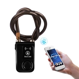 Smart Bluetooth Bicycle Lock Bike Anti Theft Lock 110db Alarm Waterproof Lock， APP Control Bluetooth Smart Padlock for iOS Android Smartphone