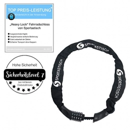 Sportastisch Bike Lock Sportastisch Top Bicycle lock Heavy Lock | Premium combination lock with up to 100, 000 intelligent numerical codes | High security level 7 for children and adults | Up to 3 years warranty