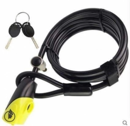 Unknown Bike Lock SSGFZ Bicycle Lock Immobilizer 2 Meters Long Cable Lock Bicycle Lock Mountain Road Bike (Color : Yellow, Size : 2m*10mm)