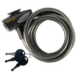 STANLEY Accessories Stanley Medium Cable Key Bike Lock - Black