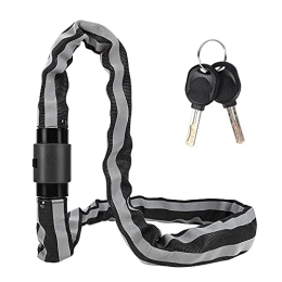 SUNYUN Accessories SUNYUN Bike Lock, 6 mm Thick 100 cm Long Steel Bicycle Chain Lock with Key Reflective Security Anti-Theft Chain Cable Lock with Waterproof Cover 2 Copper Keys Included