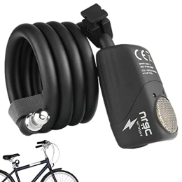 SYNYEY 2 Pcs Bike Lock Cable | Electronic Bike Cable Lock,Anti-Theft Bike Locks Cable with 110DB Alarm Bike Lock, 12mm/0.47inch Diameter