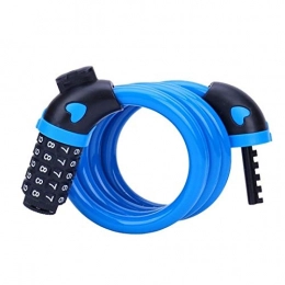 Tbagem-Yjr Bike Lock Tbagem-Yjr Cycling Cable Locks Bike Lock With 5-Digit Resettable Number, Combination Code Lock (Color : Blue)