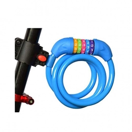 TONGBOSHI Accessories TONGBOSHI Mountain bike lock, manganese steel lock, sturdy electric lock, anti-theft chain lock, chain lock, combination lock, blue, purple, black, pink (Color : Blue, Size : 1.2m)