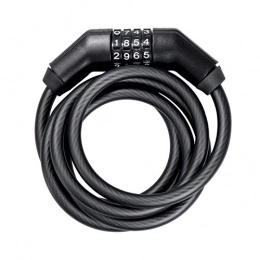 Trelock Bike Lock Trelock 2231269931 Unisex Adult Coiled Cable Numeral Coiled Cable Trel.150 cm, Diameter, Black, One Size