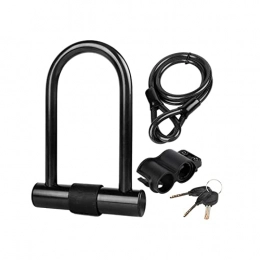 TUITUI Accessories TUITUI Huan store Bicycle Safety Lock Heavy Duty Security U Shape Lock Steel Cable Motorcycle Anti-Theft U Lock For Cycling Bicycle Accessories (Color : Black)