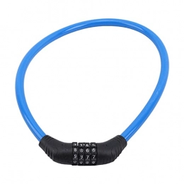 TUITUI Bike Lock TUITUI Huan store Bike Safety Lock 4 Digit Combination Password Cycling Security Bicycle Cable Steel Wire Chain Locks Bicycle Accessories (Color : Blue)