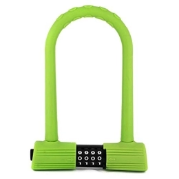 CTZL Bike Lock U-Locks Silicone Bike U-Lock Resettable Combination Digit Bicycle Lock Heavy Duty Green&Pink U-Lock (Color : Green)
