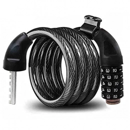 UFFD Accessories UFFD Bicycle Lock, Cable Combination Locks 5 Digits Resettable, 4 Feet Bike Lock Cable With Mounting Bracket, Bike Lock Combination, Anti-theft, Anti-cut (Color : Black, Size : 1.2M*12MM)