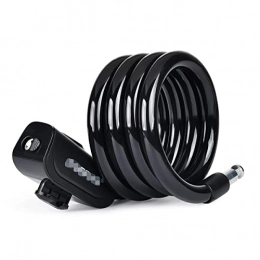 UFFD Bike Lock UFFD Bike Lock, Bike Locks Cable Lock Coiled Secure Keys Bike Cable Lock With Mounting Bracket, 0.4 Inch Diameter (Color : Black, Size : 1.2mx12mm)