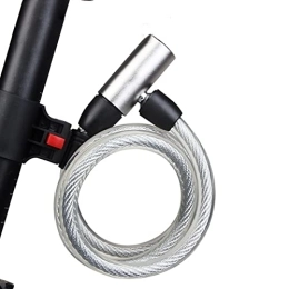 UFFD Bike Lock UFFD Bike Lock, Bike Locks Cable Lock Coiled Secure Keys Bike Cable Lock with Mounting Bracket (Color : White)