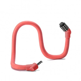 UFFD Bike Lock UFFD Bike Lock Cable, Anti-Theft Steel Wire Bicycle Memory Lock 4 FT Long, 5-Digit Bicycle Combination Lock Universal Cable Lock, 1 / 2 Inch Diameter (Color : Pink, Size : 12mm / 60CM)