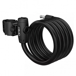 UFFD Bike Lock UFFD Bike Lock Cable, Bike Cable Lock With Keys High Security Cable Lock Coiled Bike Lock With Mounting Bracket (Color : Black, Size : 1.5m)