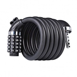 UFFD Bike Lock UFFD Bike Locks Heavy Duty 1200mm / 1800mmBicycle Lock Bike Chain Lock With 5-Digits Codes Combination Cable Lock For Bike Cycle, Moto, Door, Gate Fence (Color : Black, Size : 1.8m)