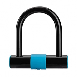 UFFD Accessories UFFD Lock Bike Lock, Heavy Duty Keys Bike U Shackle Secure Locks Bicycle Lock with Cable Bike Mountain Bike (Color : Blue, Size : 13CM-13.5CHM)