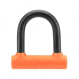 UFFD Accessories UFFD Lock Bike Lock, Heavy Duty Keys Bike U Shackle Secure Locks Bicycle Lock with Cable Bike Mountain Bike (Color : Orange, Size : 12cm-12cm)