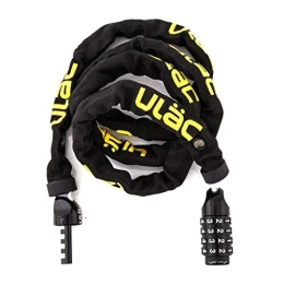 ULAC Accessories ULAC 52ND Street Neo Chain Lock Combo, Resettable 4-Digit Combination Anti-Theft Bicycle Lock (Black)