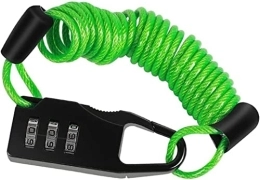 UPPVTE Accessories UPPVTE 3 Digit Password Cable Locks, Anti-Theft Bike Locks for Helmet Saddle Motorcycle Scooter Cycling Bicycle Accessories Cycling Locks (Color : B Green, Size : 1.5m)