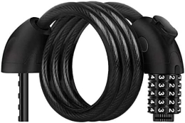 UPPVTE Accessories UPPVTE 5-Digit Code Bicycle Lock, Anti-Theft Combination Bicycle Steel Cable Lock For Motorcycles Bicycles Fences Doors Motorcycle Lock Cycling Locks (Color : Black, Size : 125cm)