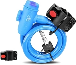 UPPVTE Bike Lock UPPVTE Anti-Theft Chain Lock, Self-Rolling Mountain Bike Lock Portable Electric Motorcycle Fixed Wire Lock with Key Mounting Bracket Cycling Locks (Color : Blue, Size : 110cm)