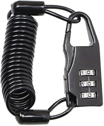 UPPVTE Bike Lock UPPVTE Anti-Theft Portable Helmet Lock, Bicycle Lock Motorcycle Cycling Scooter 3 Digit Combination Password Safety Cable Lock Cycling Locks (Color : Black)
