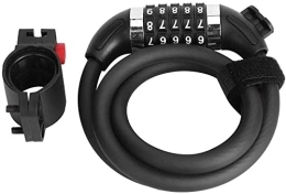 UPPVTE Accessories UPPVTE Bicycle Code Lock, Antitheft Five-Digit Combination Lock Wirerope Cycling Accessories For Mountain Bicycle E-Bike Wheel Bike Lock Cycling Locks (Color : Black, Size : 1.8m)