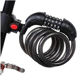 UPPVTE Accessories UPPVTE Bicycle Combination Lock, Anti-Shear And Anti-Theft Lock Mountain Bike Wire Lock Bicycle Five-Digit Combination Lock With Bracket Cycling Locks (Color : Black, Size : 120cm)